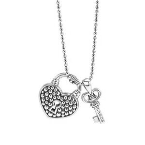 LAGOS Silver Heart and Key Necklace